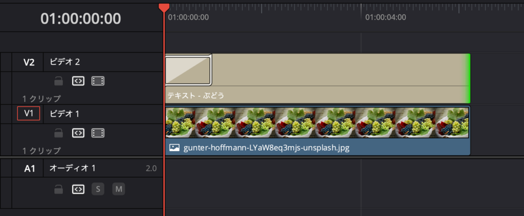 テキストにディゾルブをかける