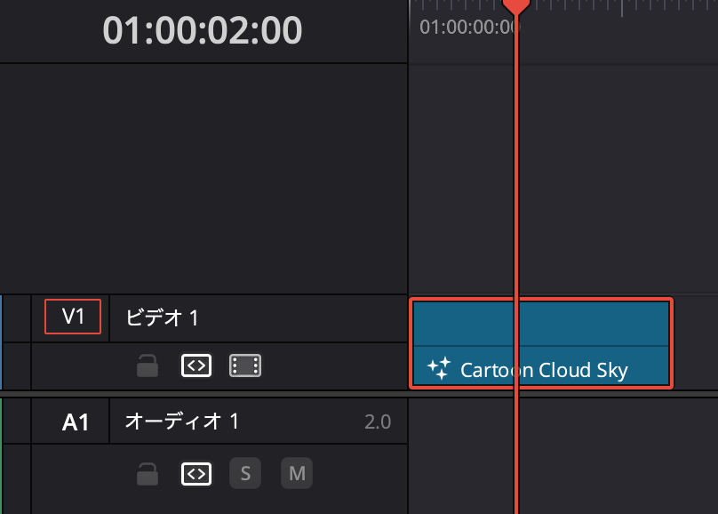 ビデオ１に配置