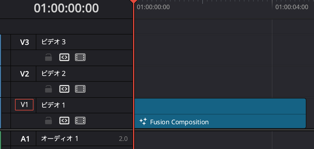 ビデオ１に配置