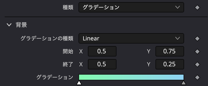 グラデーションの設定