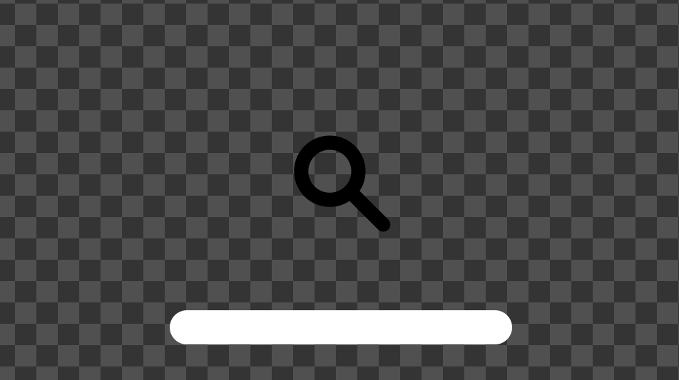 検索窓と黒い虫メガネが合成された