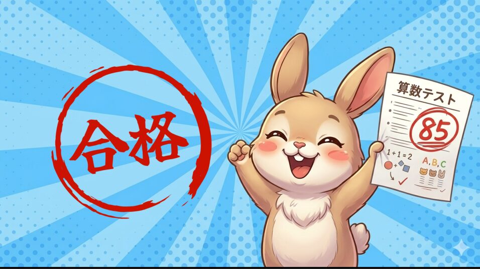 うさぎと合格