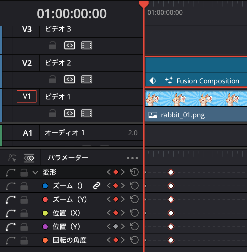 キーフレームをまとめて調整