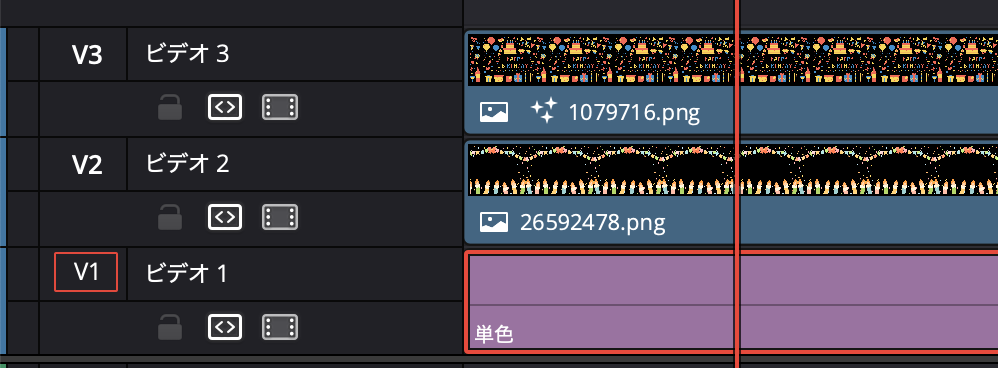 ロウソクの背景をビデオ２に配置する