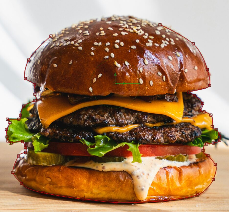 ハンバーガーをマスクする