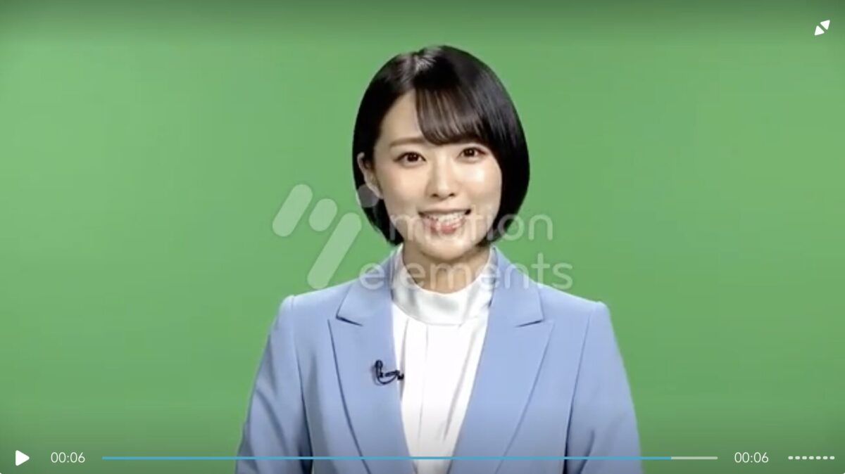 生成したグリーンバック映像